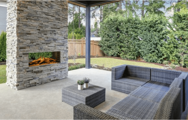 outdoor fireplace