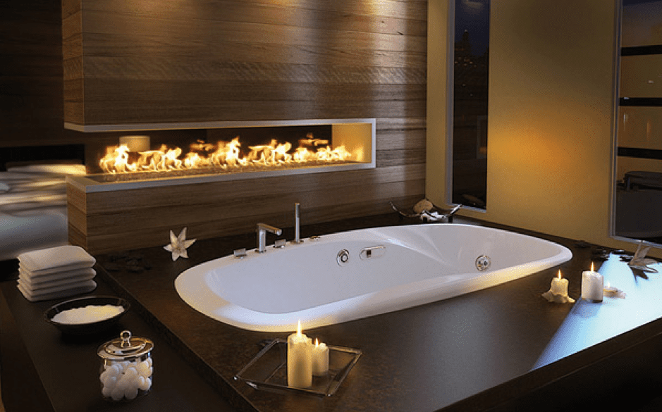 bathroom fireplace