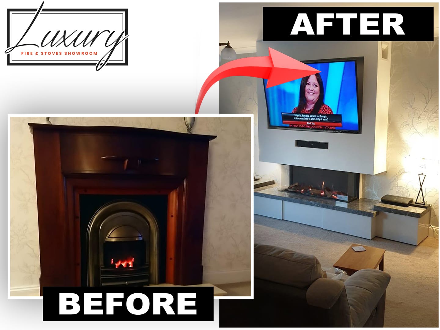 Fireplace transformation in Manchester